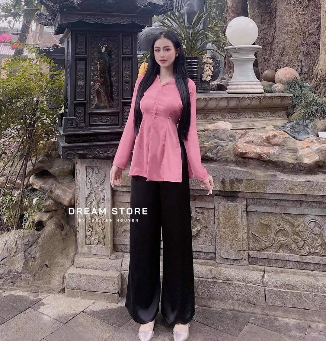 Set đồ lam đi chùa cao cấp