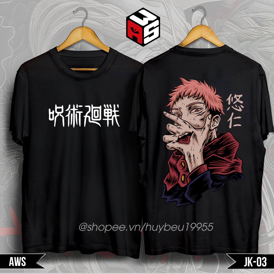 Áo thun Jujutsu Kaisen, áo phông unisex Gojo Satoru, Sakuna, Yuji, Megumi, Nobara cotton thoáng mát - JK03