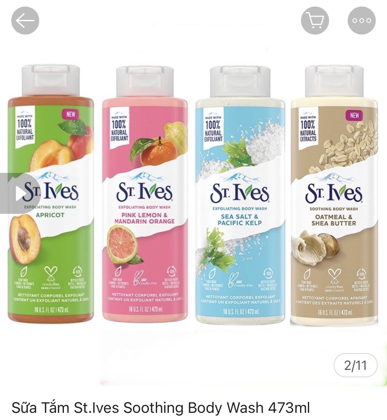 Sữa tắm st.ives dưỡng da body wash