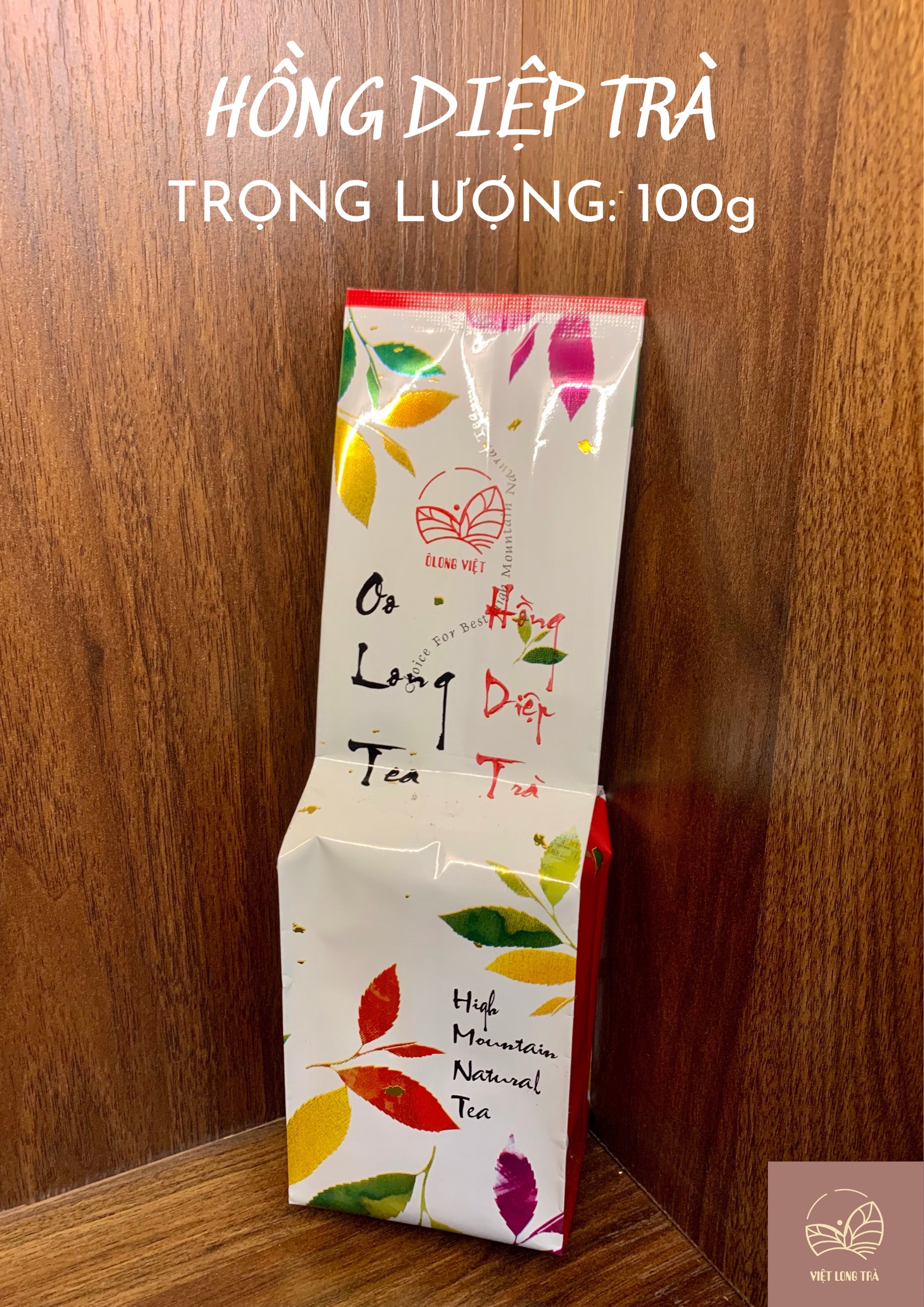 Trà oolong - hồng diệp trà - hồng trà - 100g - thượng phẩm - việt long trà