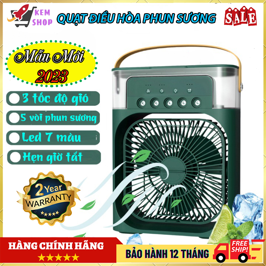 Quạt Điều Hòa Hơi Nước Mini, Quạt Phun Sương Hơi Nước Làm Lạnh Không Khí Để Bàn Văn Phòng 3 Chế Độ Hẹn Giờ Thông Minh, Màu Sắc Thay Đổi Đa Dạng, Làm Mát Kép Tiết Kiệm Điện