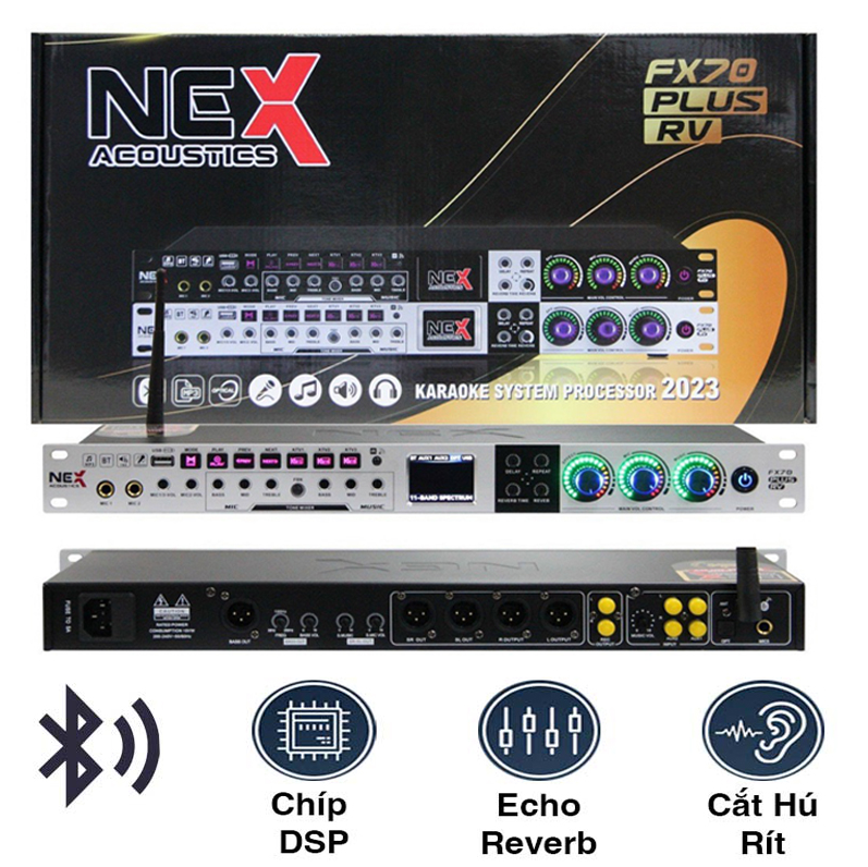 Vang Cơ Karaoke Nex FX70 Plus RV - 3 Chế Độ Effect Tiện Lợi, Vang Cơ FX70 Plus, Chỉnh Sẵn 3 Chế Độ, 