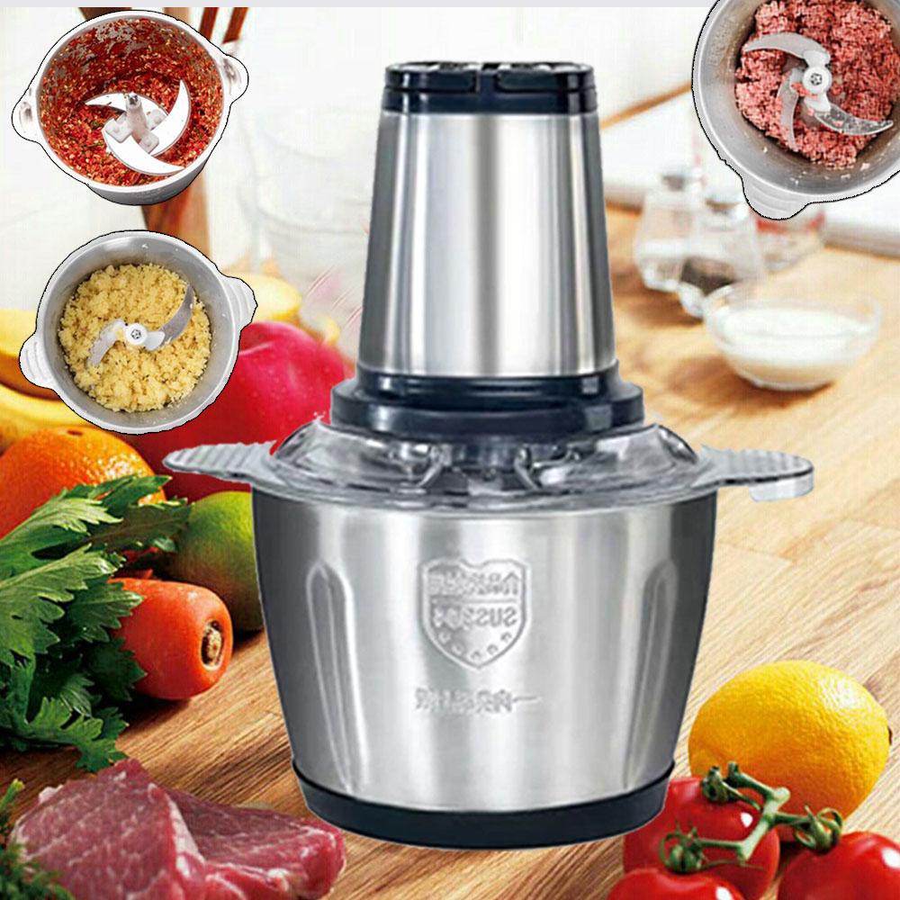 Máy xay thịt inox đa năng bằng inox, không gỉ, siêu tiện lợi-Máy xay thịt đa năng tiện dụng-Máy xay thịt công suất 300W cối inox tiện dụng cho nhà bếp-Máy xay thịt đa năng lưỡi dao kép, xay nhanh và tiện dụng trong gia đình