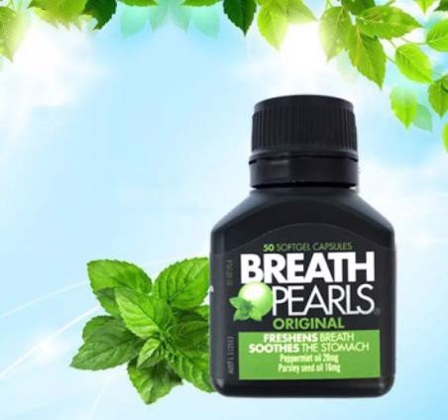 Viên Bạc Hà Thơm Miệng Thơm Hơi Thở Breath Pearls Original  hộp 50 Viên của Úc
