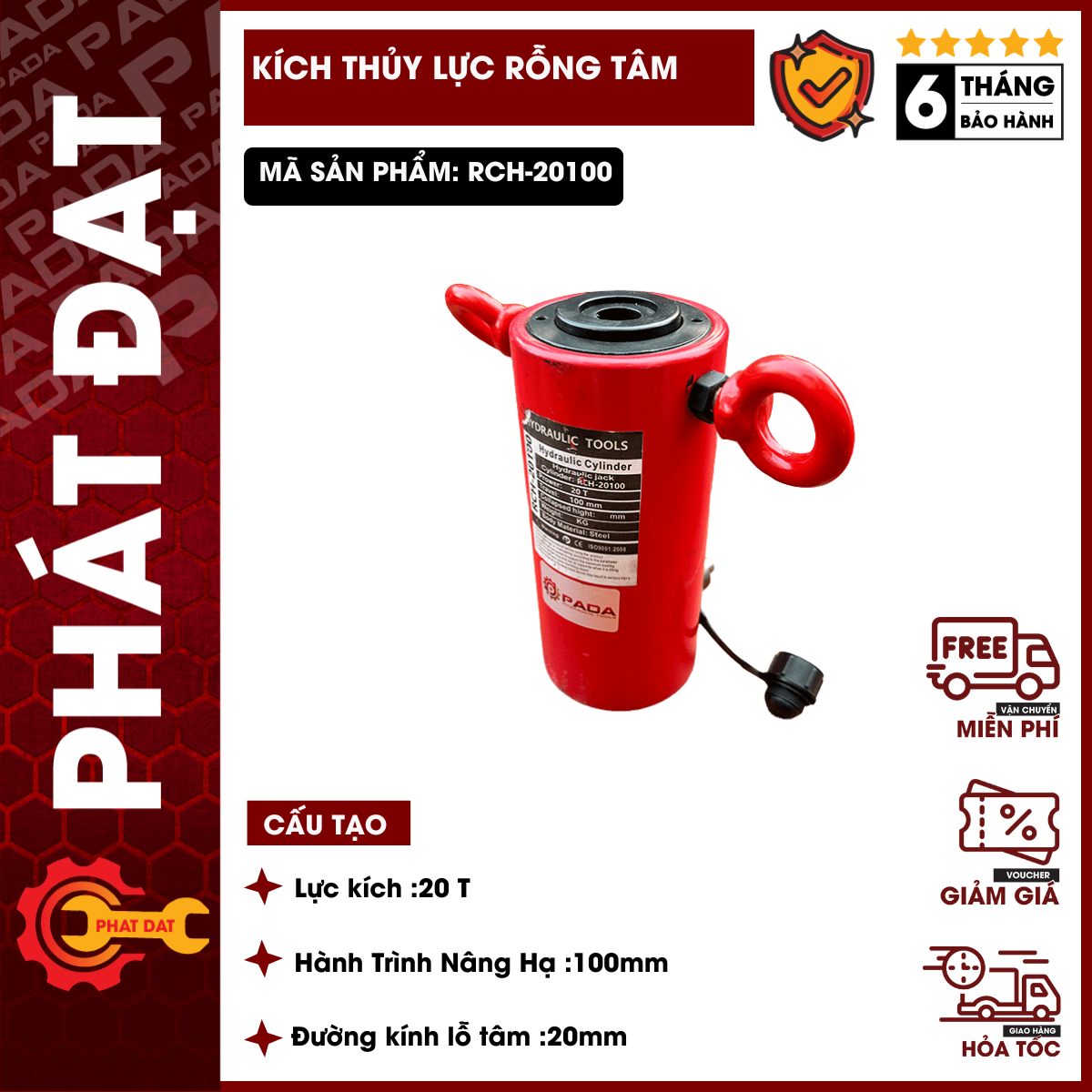 Team Member - Hollow Center Hydraulic Jack Rch-20100 Giá 4,050,000 Đồng*Miễn phí vận chuyển