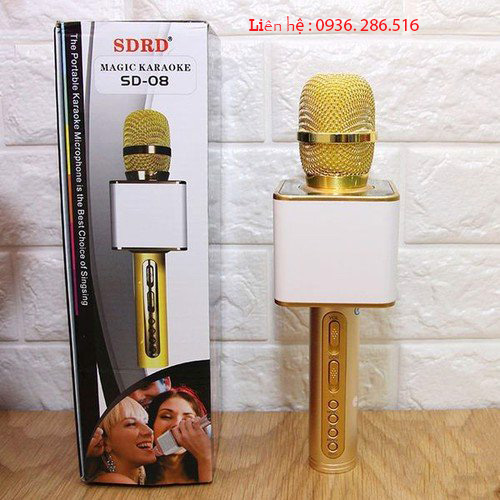 Mic cầm tay kiêm loa bluetooth, mic karaoke SD 08