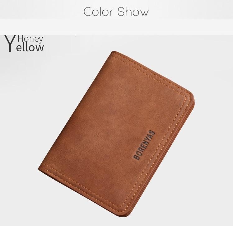 Bóp ví nam BORENYAS - Dáng dọc - Mẫu đẹp 2022 - Tiện dụng(Màu nâu nhạt và đen)