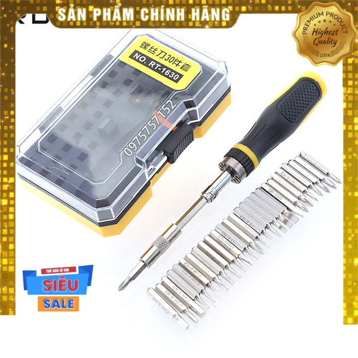 Bộ tua vít đa năng 30 chi tiết RDEER RT-1630 nhỏ gọn, tinh tế Nhập Khẩu Đức bằng thép Chrome vanadium