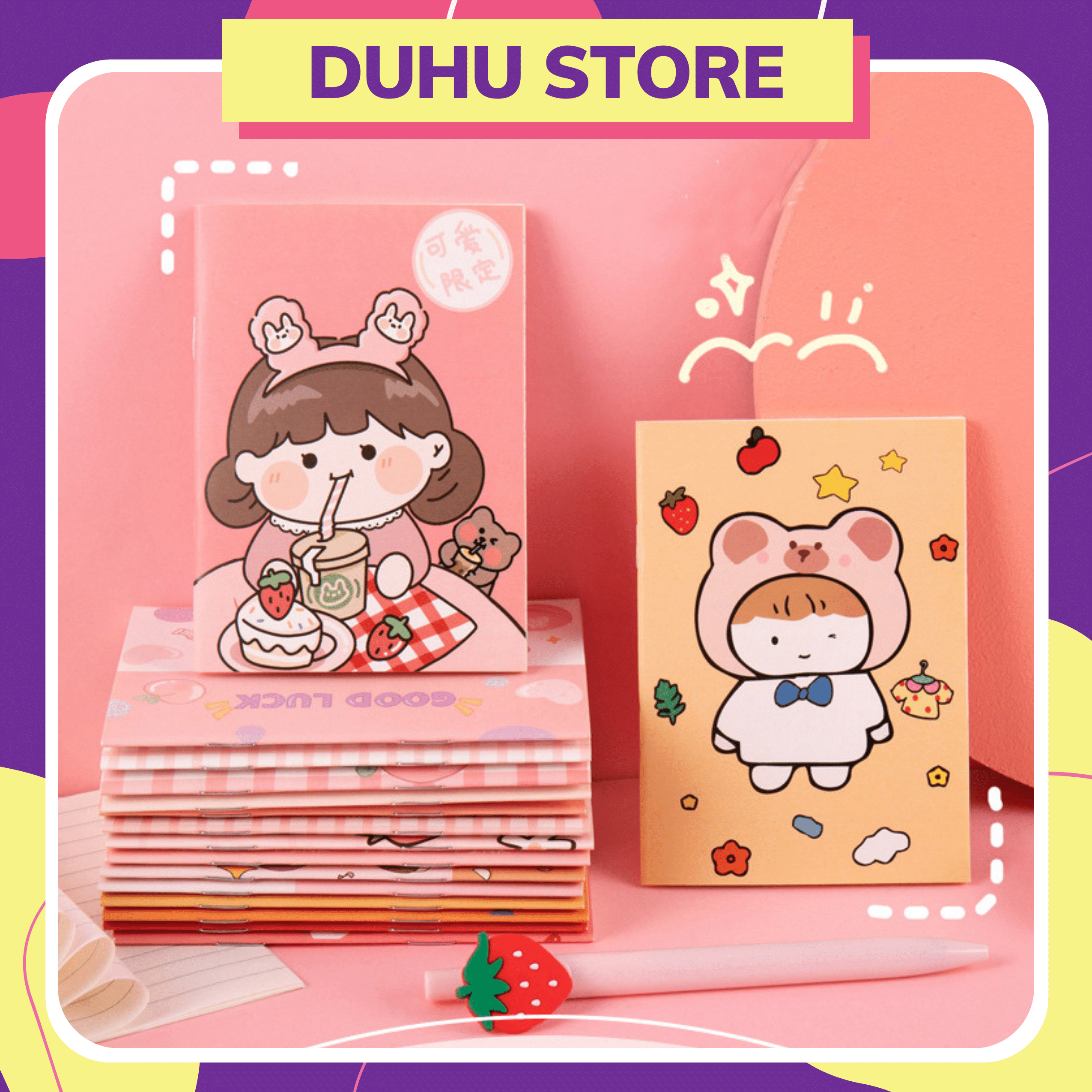 Sổ Tay Mini 32 Trang Cute Hàn Quốc Tập Vở Sổ Ghi Chép Nhỏ Bỏ Túi DUHU SN04