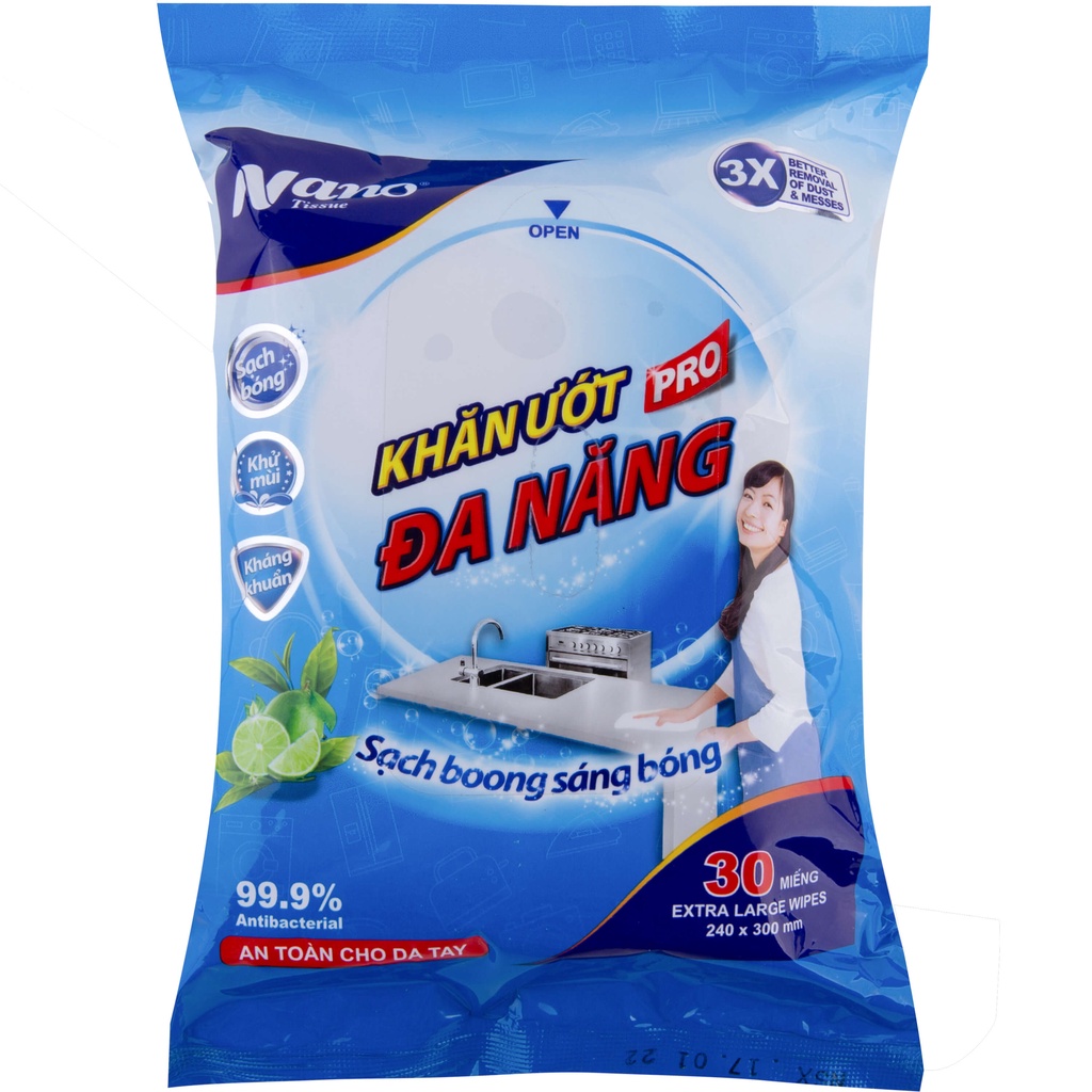 Khăn ướt đa năng nano 30 tờ