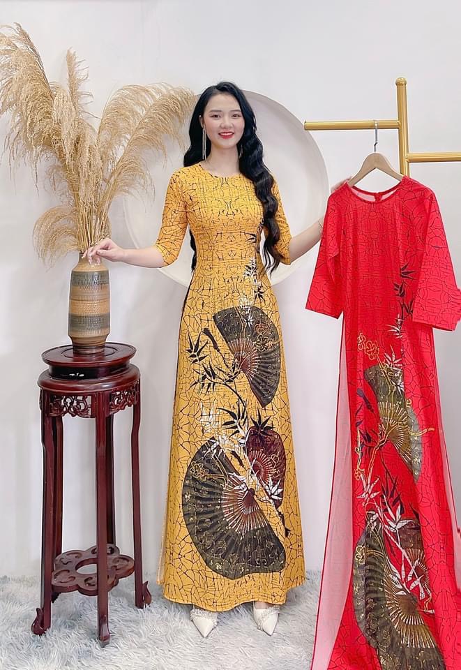 Áo dài thổ cẩm hàng đủ size