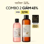 COMBO 1 Bigsize Nước tẩy trang bí đao 500ml +  Nước sen Hậu Giang (toner) Cocoon giúp phục hồi đa nhiệm cho da rất nhạy cảm 310ml