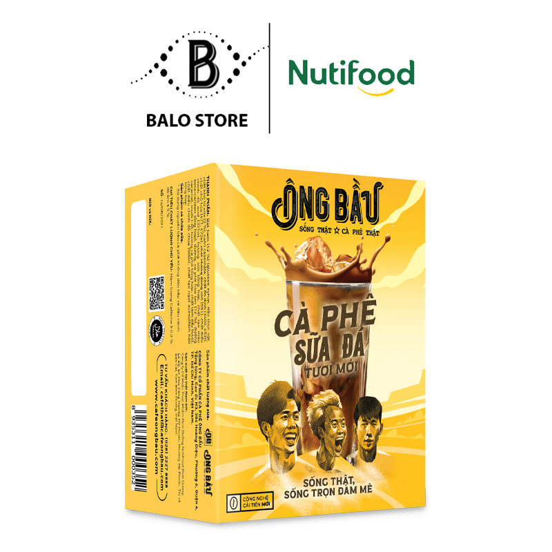 Hộp cà phê sữa đá tươi mới Ông Bầu OBSĐTM240LA Hộp 240g – Thương hiệu NUTIFOOD – BALO STORE