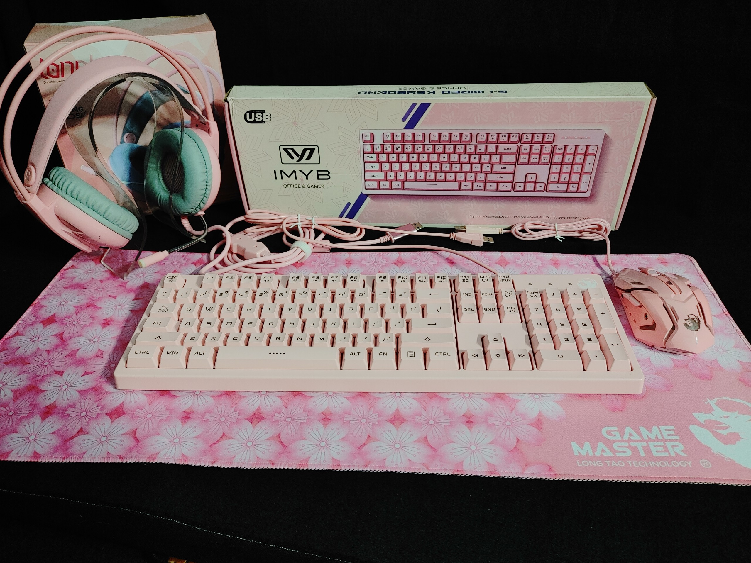 Combo 3 món Chuột Bàn Phím Tai nghe Màu Hồng cute - 30 NGÀY ĐỔI TRẢ MIỄN PHÍ