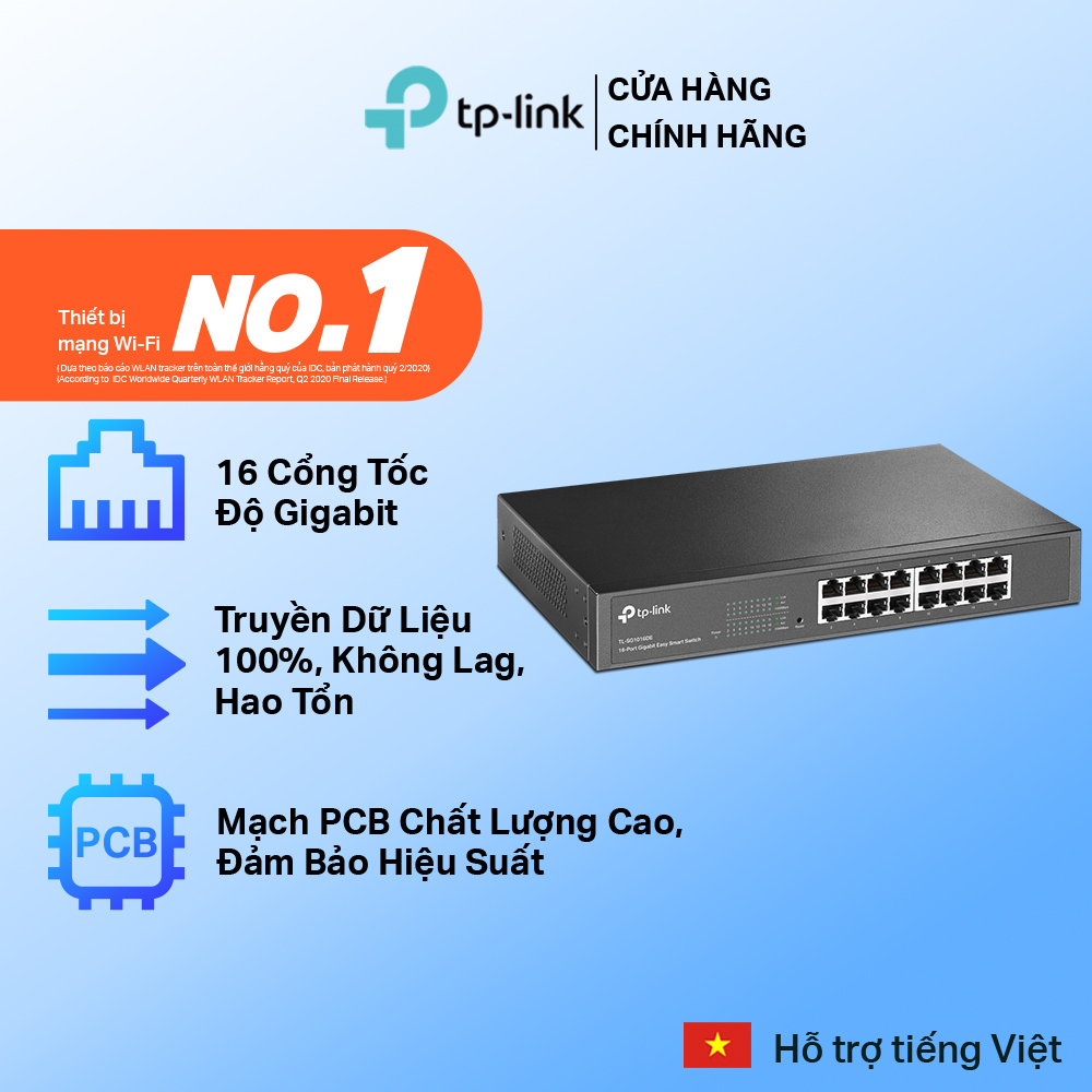 Bộ Chia Tín Hiệu TP-Link TL-SG1016D Switch 16 cổng RJ45 10/100/1000Mbps - Hãng phân phối chính thức