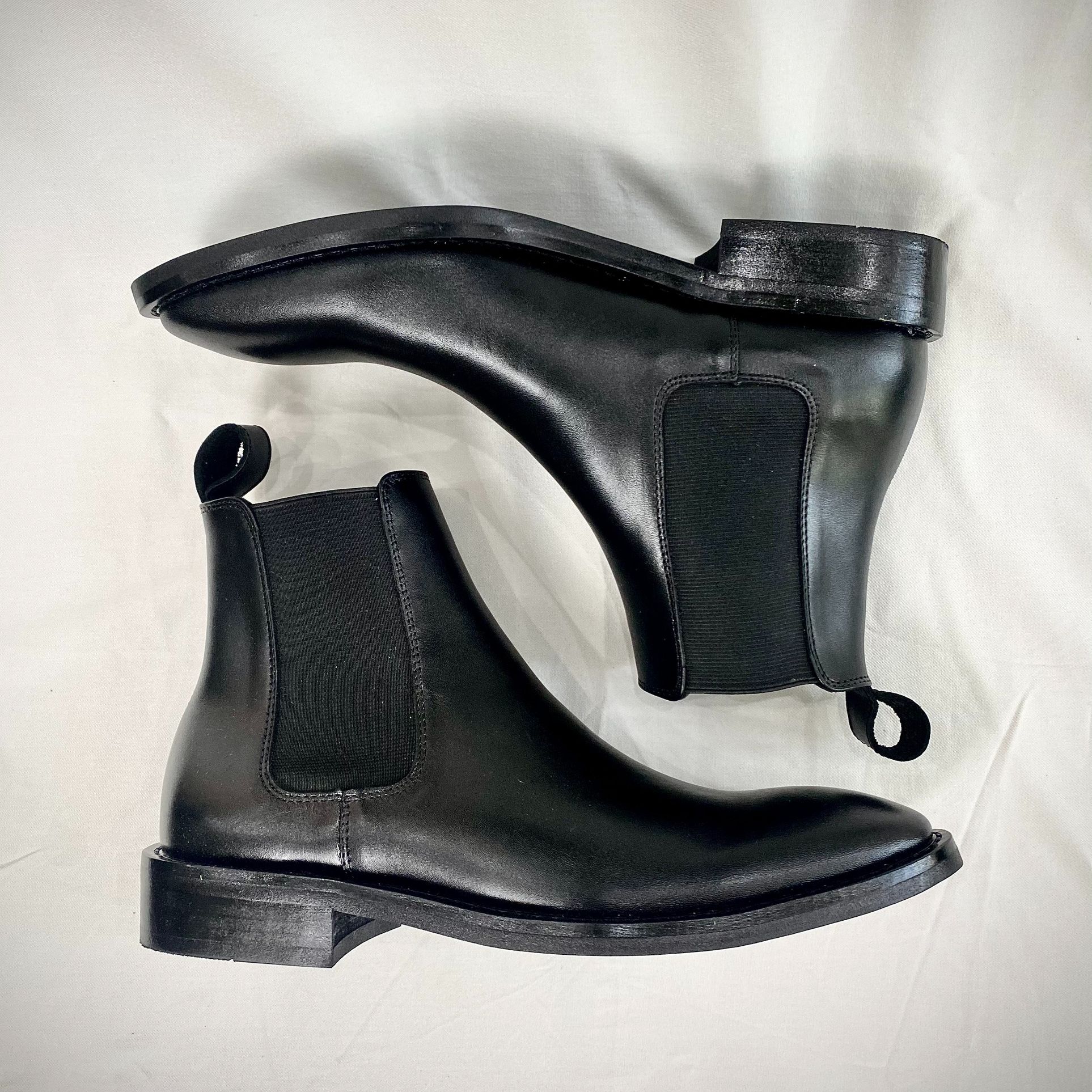 Giày Chelsea Boots Đế Gỗ, Chelsea Boot da bò nguyên tấm