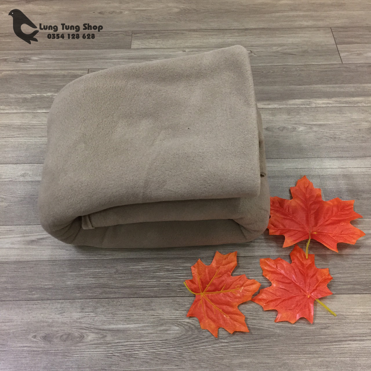 Chăn nỉ văn phòng màu cà phê sữa - chăn mền cá nhân ( loại dày )