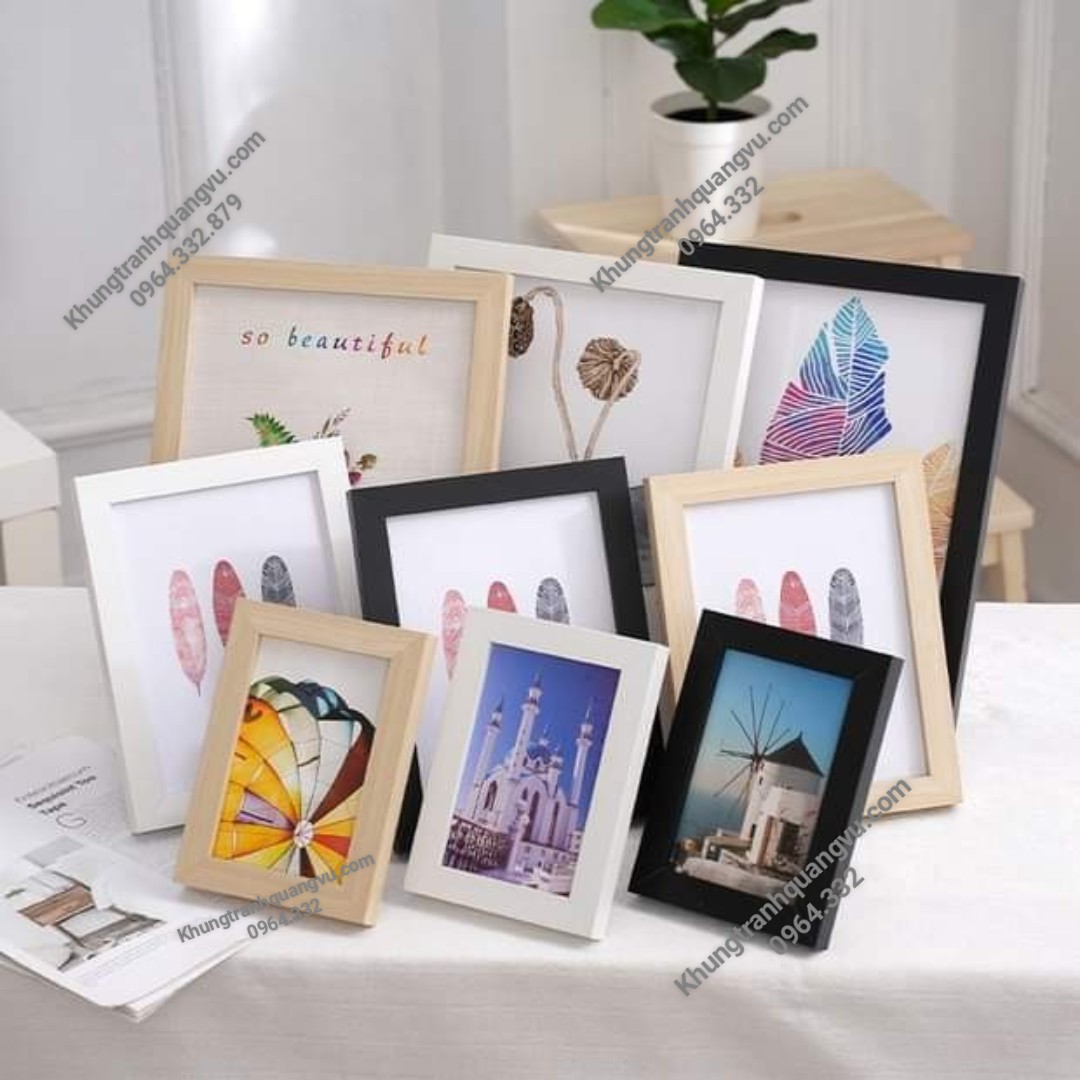 Khung Ảnh Để Bàn và Treo Tường (9*13 .10*15 .13*18. 15*21)cm mặt mica