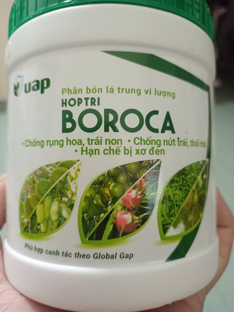 Phân bón Canxi Bo Hợp Trí BOROCA hũ 500 gam chống rụng hoa, trái non, chống thối trái, nứt trái, hạn chế xơ đen