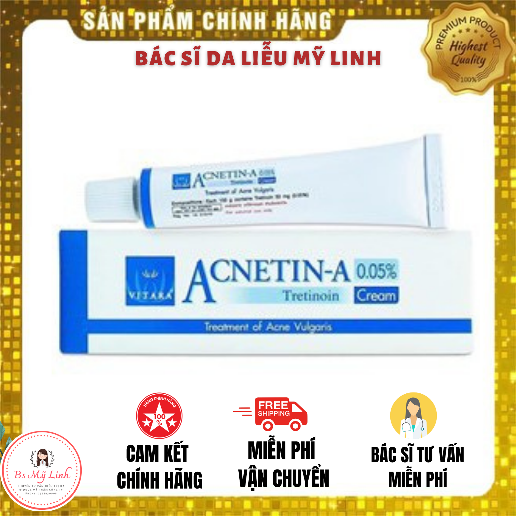 Kem Giảm Mụn Vitara Acnetin-A 0.05% Tretinoin Cream
