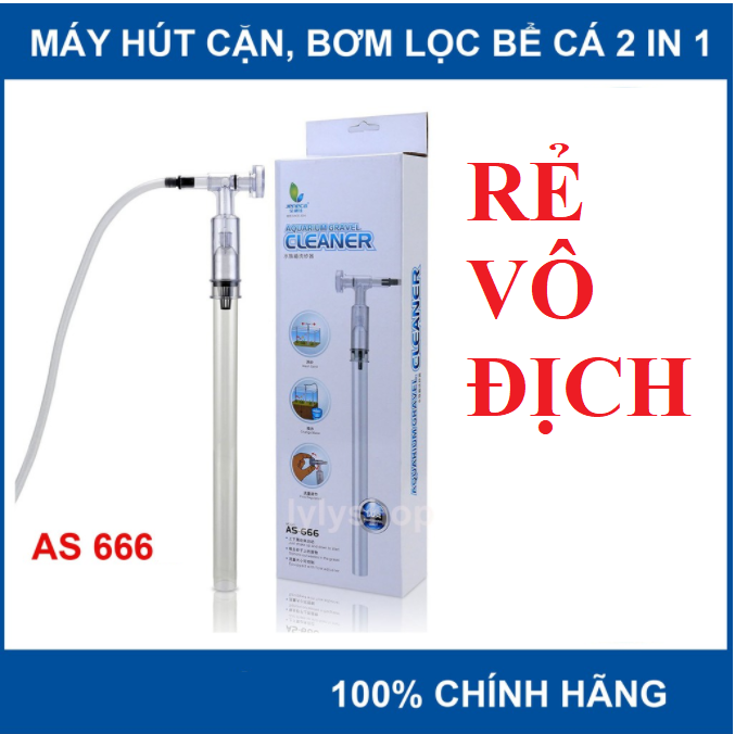 Máy bơm tay hút cặn vệ sinh đáy hồ cá AS-666