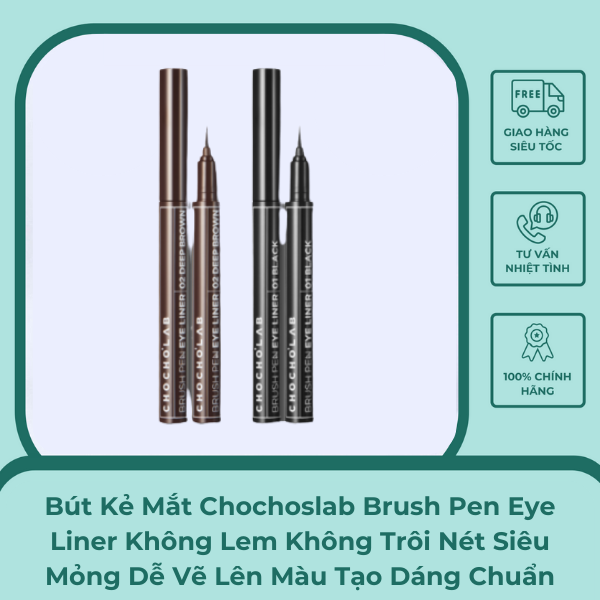 Bút Kẻ Mắt Chochoslab Brush Pen Eye Liner Không Lem Không Trôi Nét Siêu Mỏng Dễ Vẽ Lên Màu Tạo Dáng Chuẩn - Xuân Nghi Store