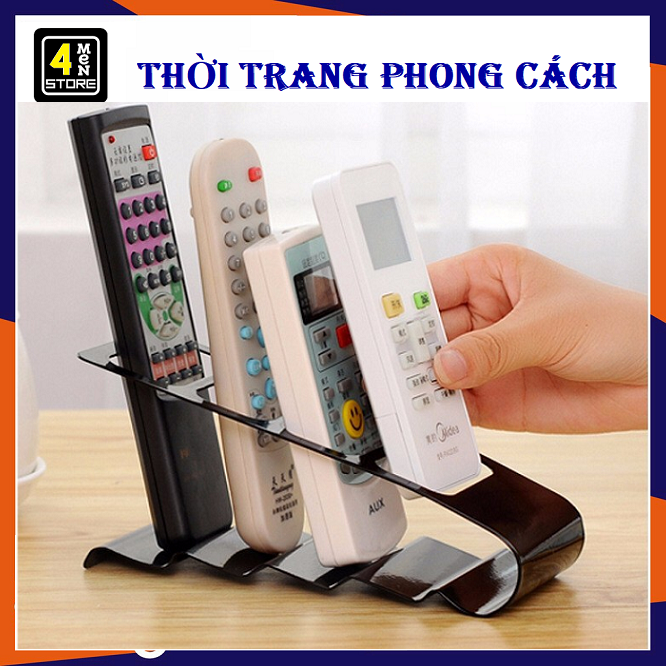 Giá đỡ remote 4 ngăn bằng nhựa - dụng cụ giá để remote tivi đầu máy máy lạnh 4 ngăn