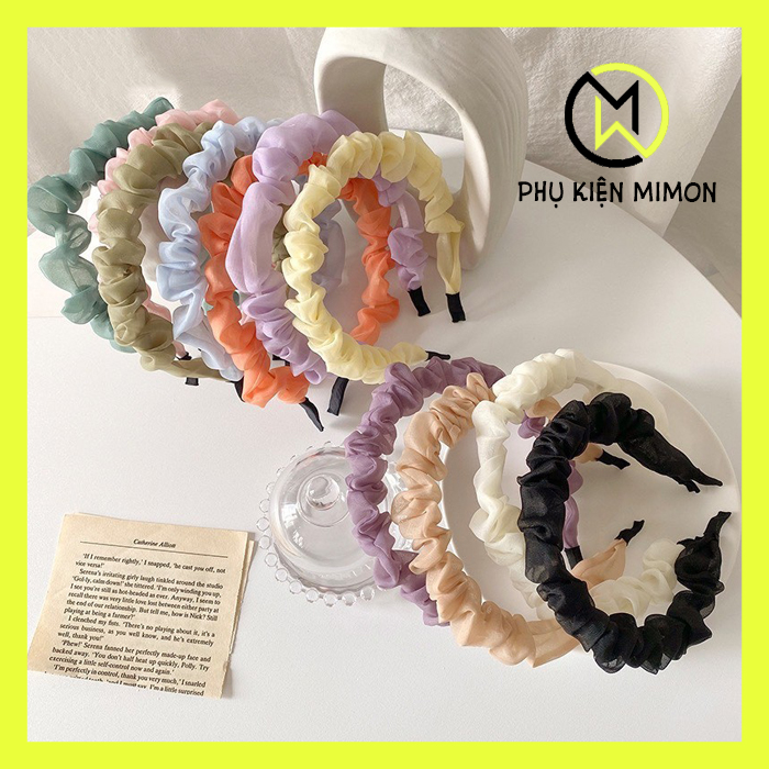 Bờm cài tóc vải nhún băng đô cài đầu style hàn quốc siêu cute - phụ kiện mimon