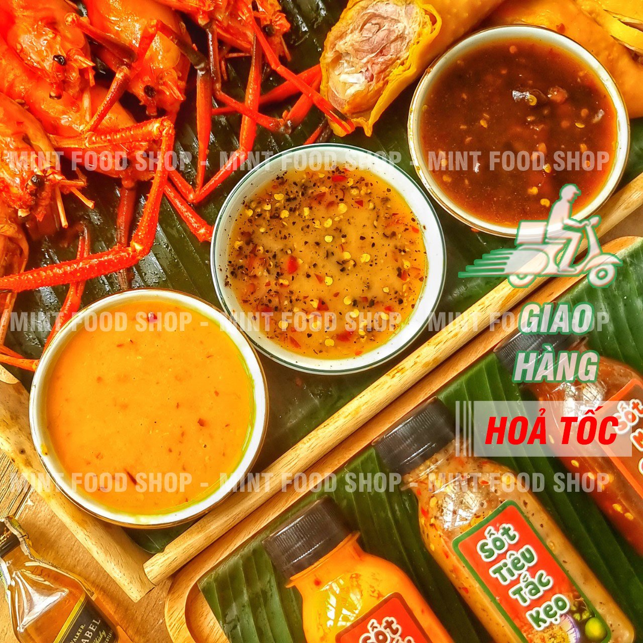 Set Nước Chấm 3 Vị (Muối Ớt Đỏ, Sốt Tiêu Tắc Kẹo , Sốt Me Chua Cay)