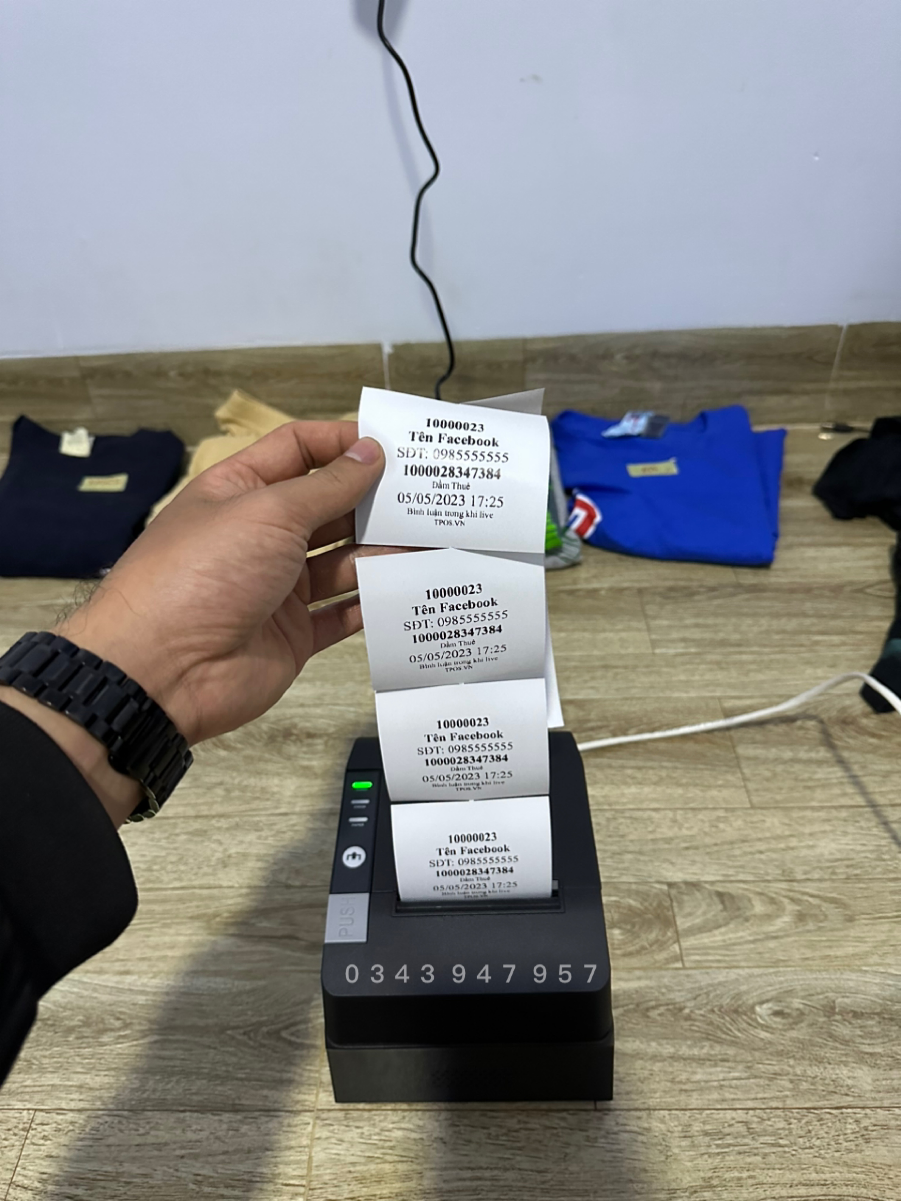 Máy in bill Livestream chốt đơn tự động 2 cổng ( USB + LAN) cho phần mềm Tpos sử dụng qua điện thoại, ipad và máy tính