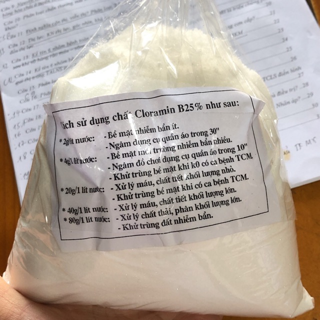 Bột khử trùng, khử khuẩn kháng khuẩn Cloramin b chloramin b tách thùng 1kg của Nhật Bản