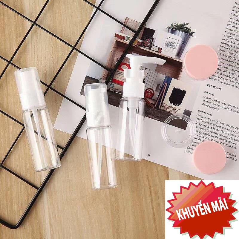 chiết mỹ phẩm, bộ chiết mỹ phẩm đi du lịch, chai lọ mỹ phẩm- Túi đựng mỹ phẩm du lịch và bộ chiết mỹ phẩm du lịch mini 5 món tiện lợi hữu ích cho chị em phụ nữ