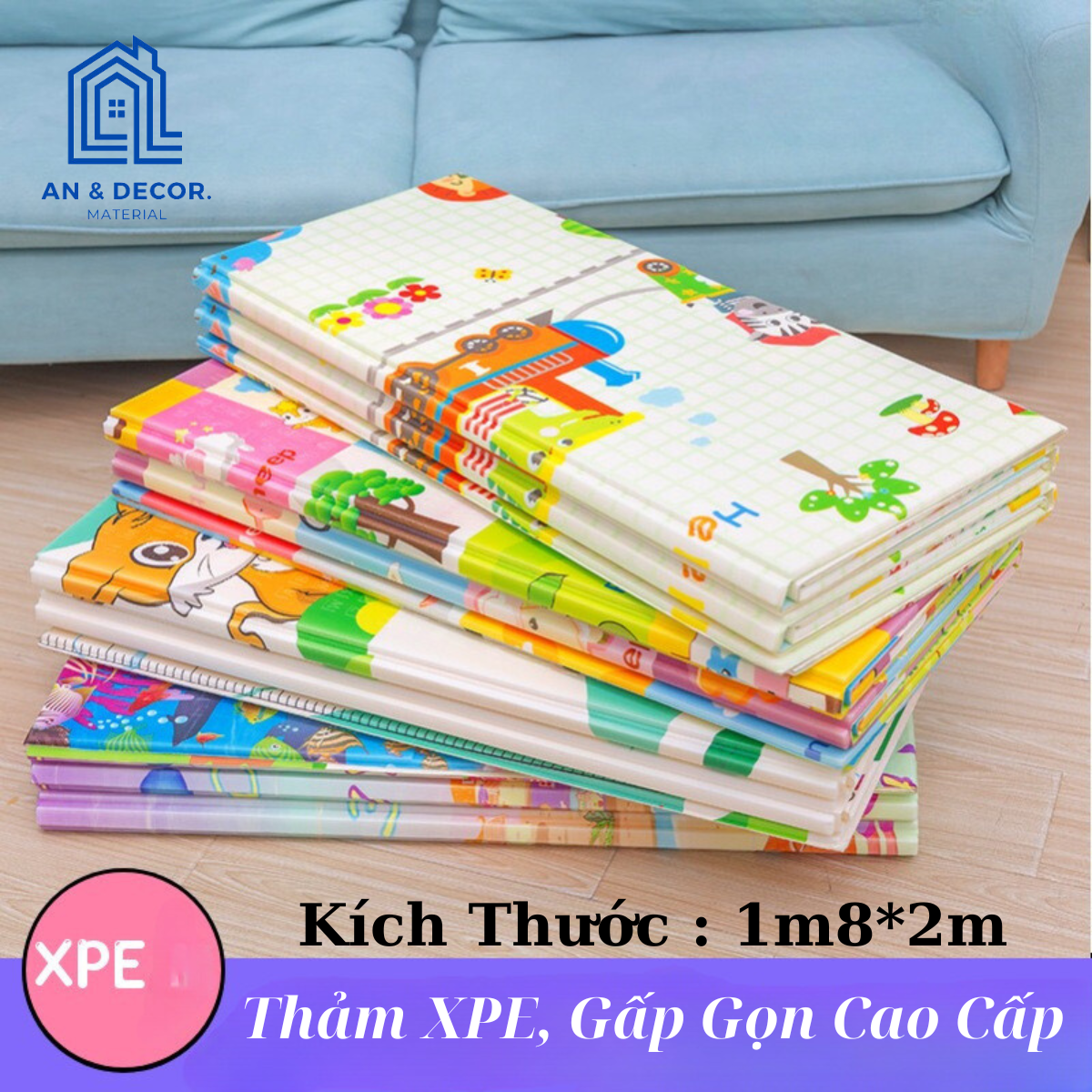 Thảm Xốp Xpe Phủ Silicon 2 Mặt Cao Cấp Kèm Túi Đựng Sang Trọng ( Chiếu Xốp Trẻ Em )