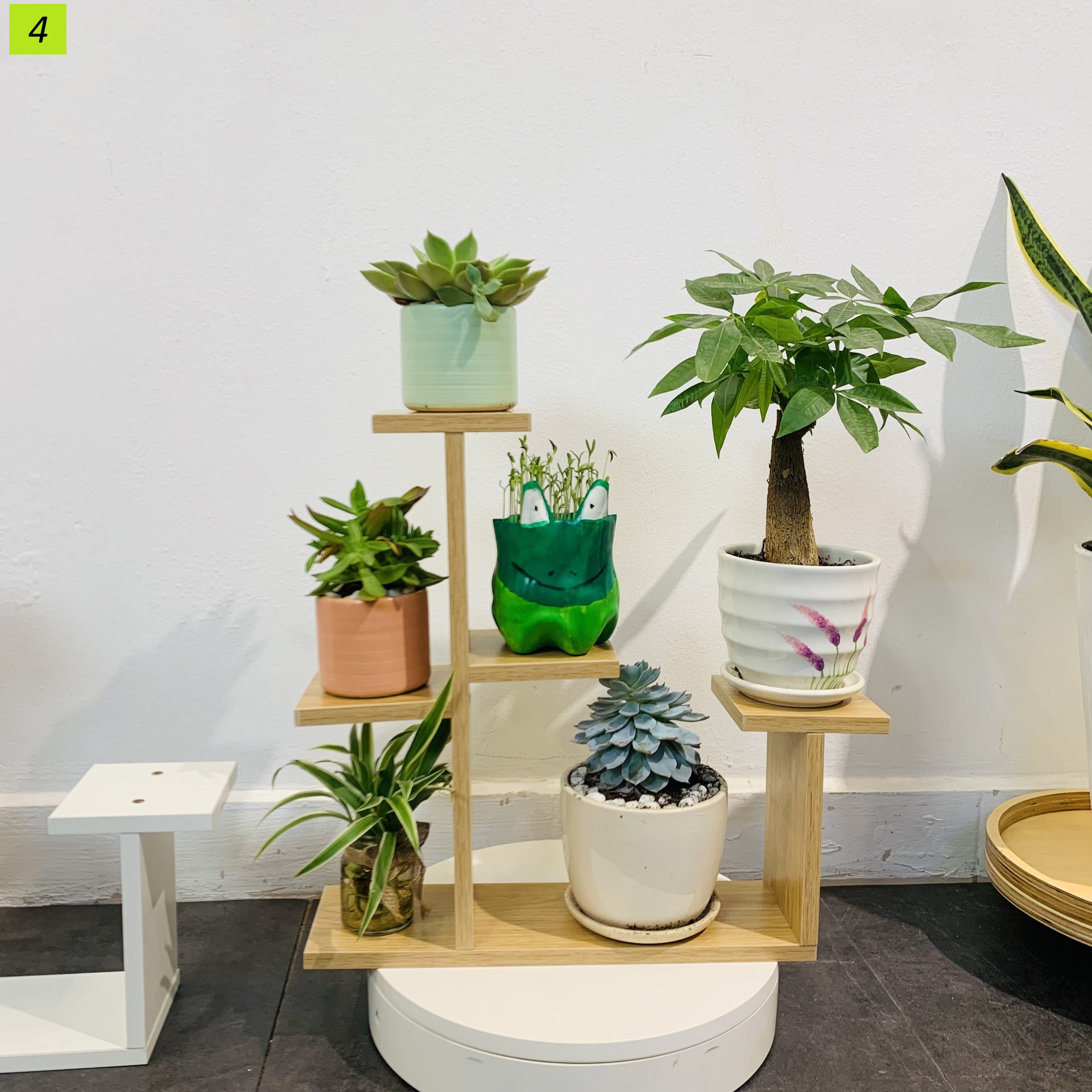 Kệ gỗ để hoa cây cảnh, kệ decor để bàn trang trí ban công sân vườn chất liệu gỗ công nghiệp MDf ( nhiều kích thước )