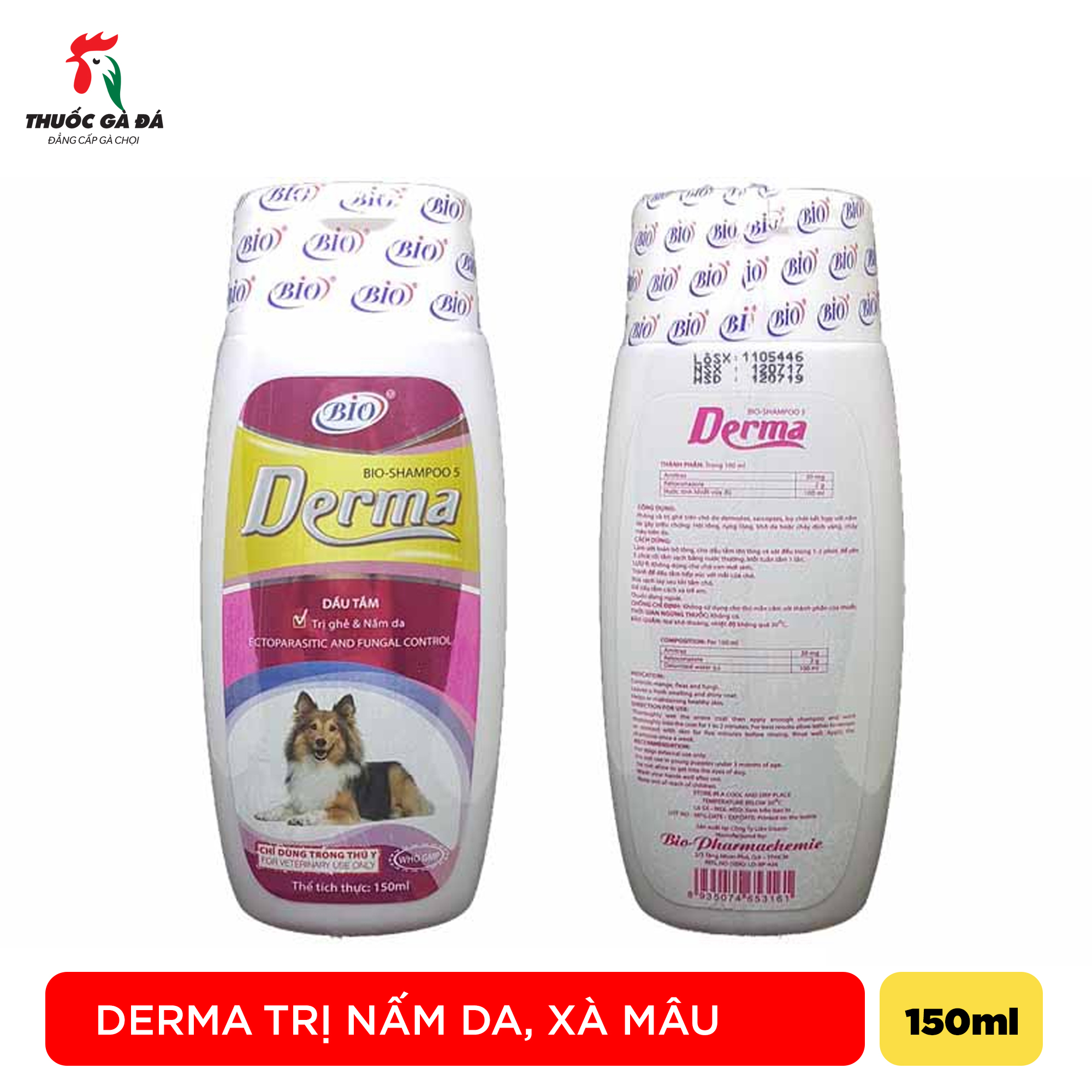 Sữa tắm chó mèo - bio derma 150ml - chai 150ml