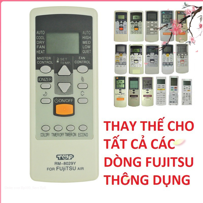 Remote điều khiển máy lạnh, máy điều hòa fujitsu đa năng rm-8028y