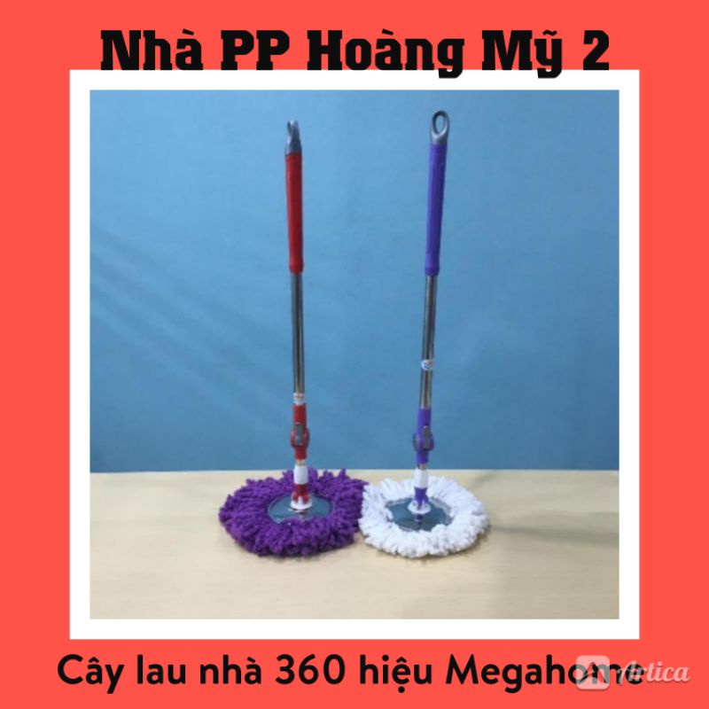 [HCM]Cây Lau Nhà 360 Độ Megahome - Mâm Inox Hai Đầu Răng