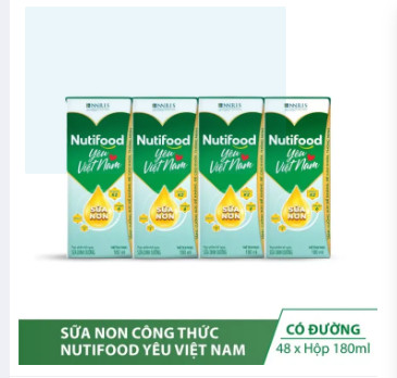 Thùng 48 hộp Sữa Non Dinh Dưỡng Nutifood Yêu Việt Nam Hộp 180ml