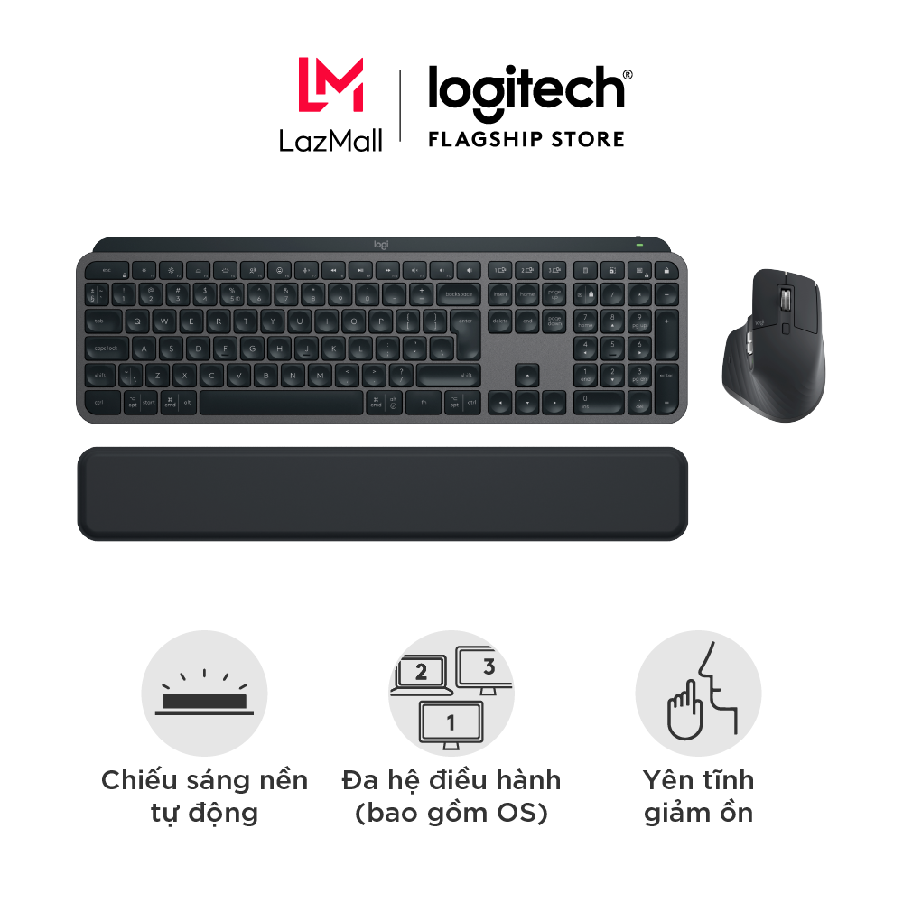 Combo Chuột & Bàn Phím Bluetooth Logitech MX Keys S Combo - Chỗ gác tay