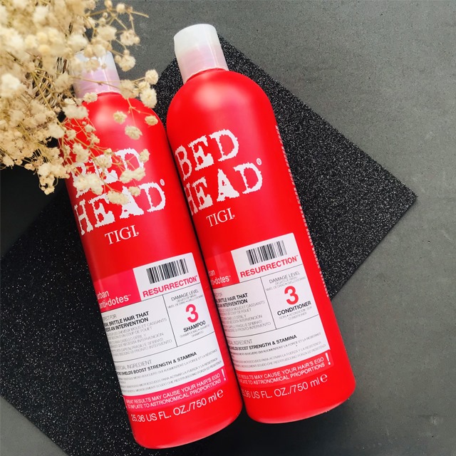   Hàng Chuẩn  Cặp Dầu Gội  Xả TIGI_BEDHEAD Đỏ 750ml| Phục Hồi Tóc Khô Sơ Hư Tổn Cấp độ 3  Hàng Chính Hãng  