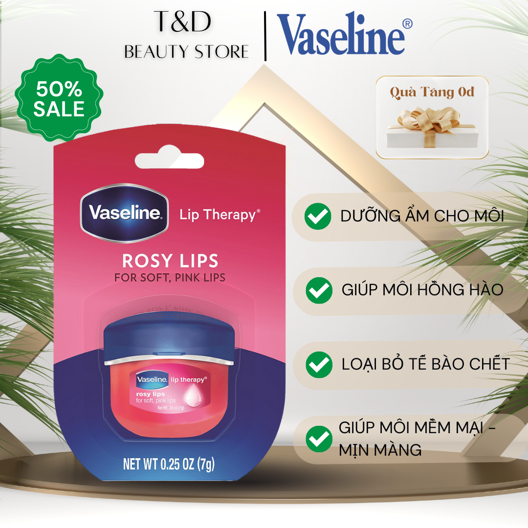 Sáp,Son Dưỡng Môi Vaseline Lip Therapy Rosy Lips 7g