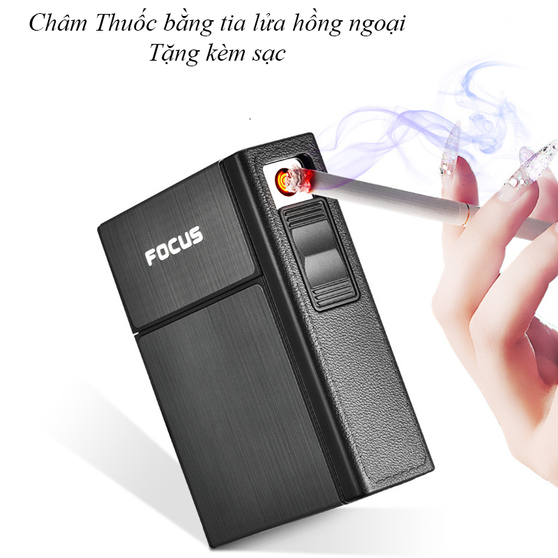 Hộp đựng thuốc nguyên cả bao tặng kèm sạc-Hộp đựng thuốc lá focus