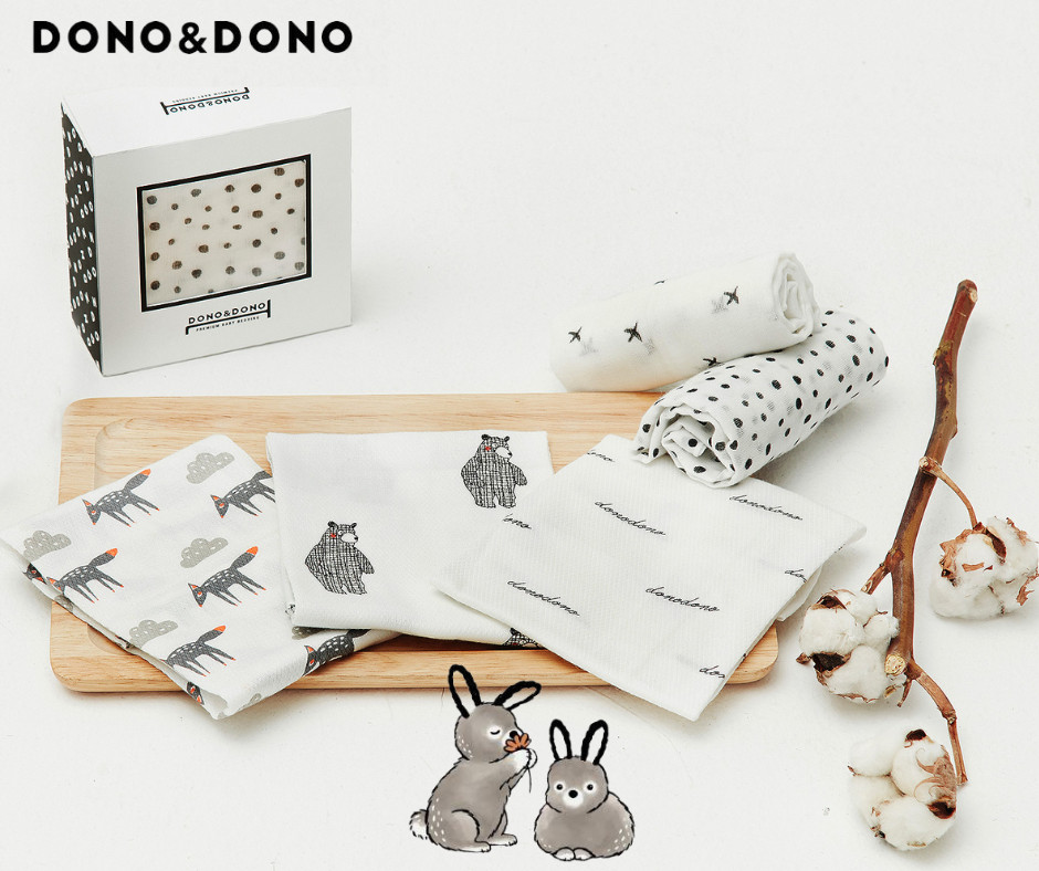 Khăn sữa donodono cho bé set 10 khăn / set 5 khăn - nội địa hàn quốc