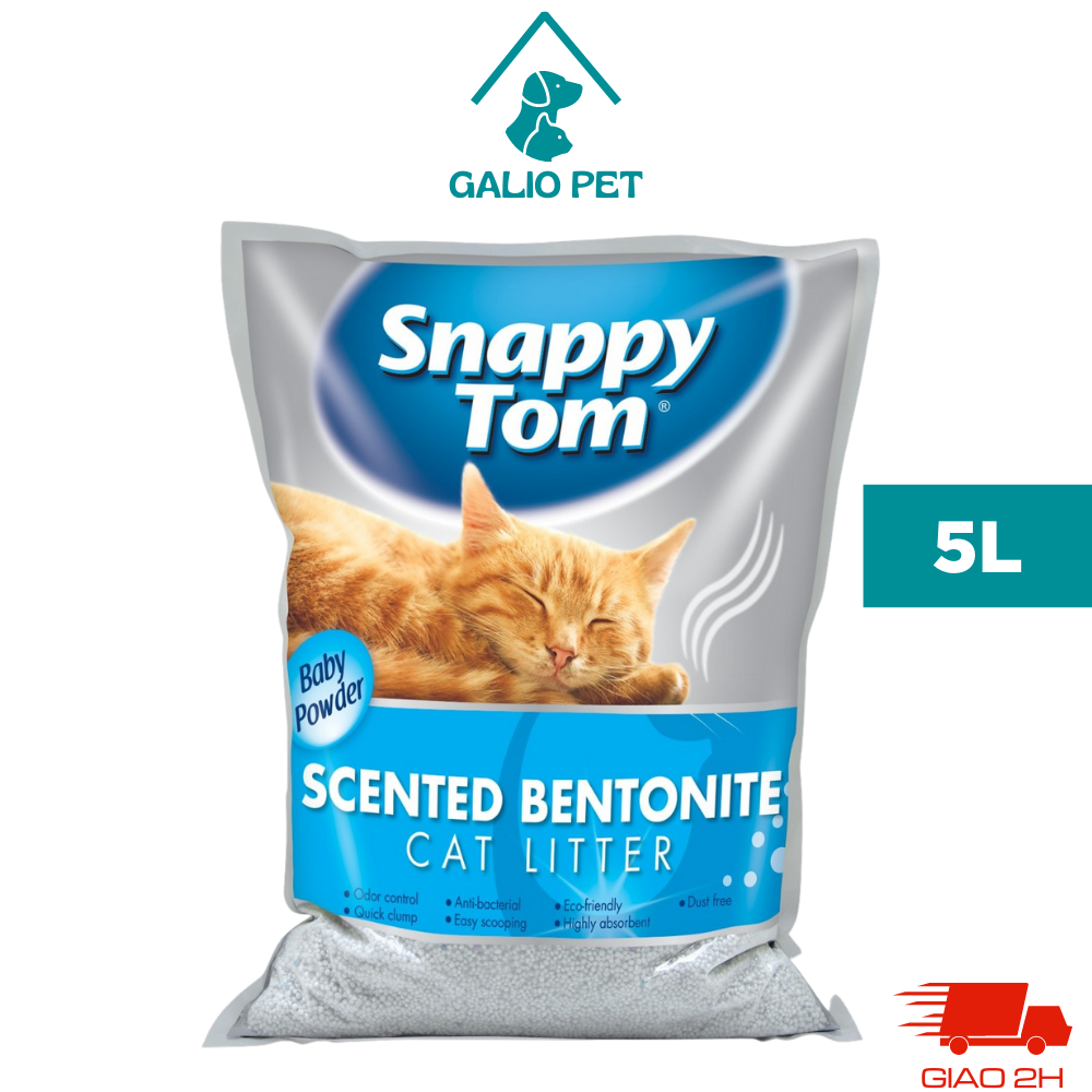 Cát vệ sinh Snappy Tom hương Baby Powder túi 5 Lít