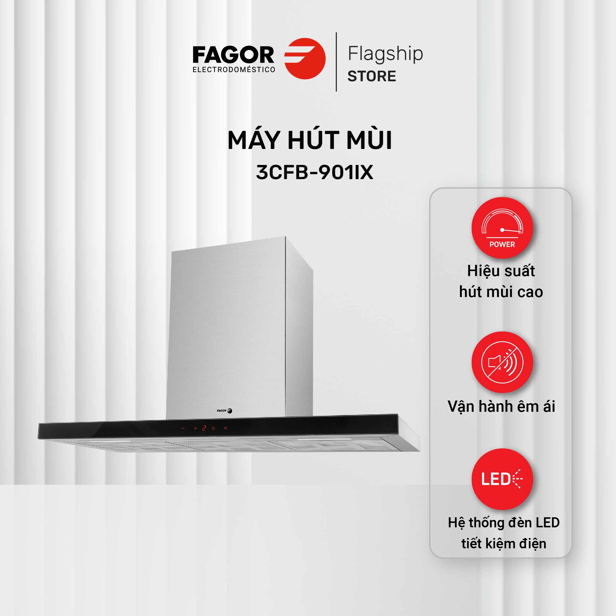 Máy hút mùi chữ T Fagor 3CFB-901IX