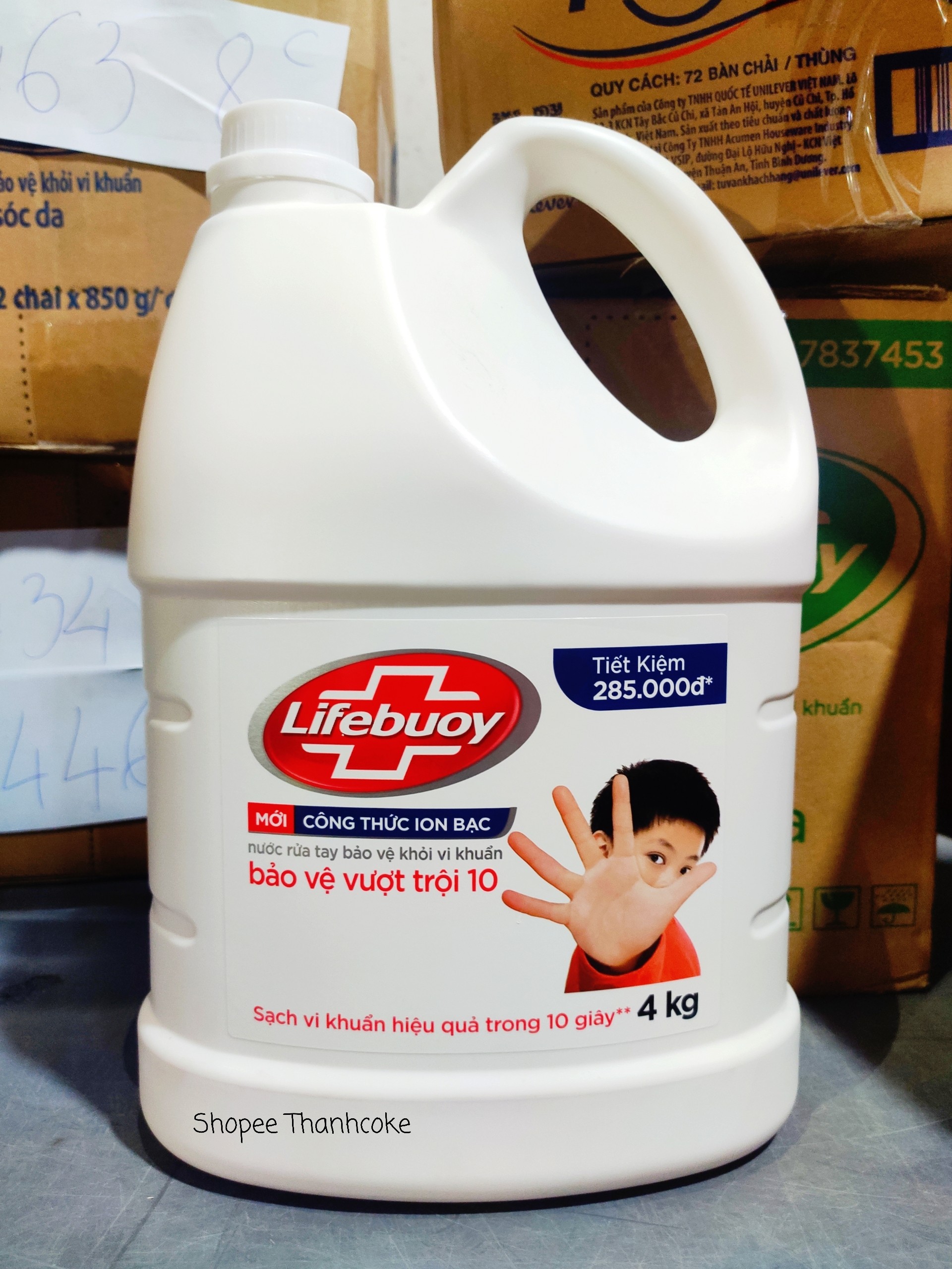 Nước Rửa Tay LIFEBUOY 4kg Diệt Khuẩn 99% Bảo Vệ Vượt Trội Can nhựa lớn Big size