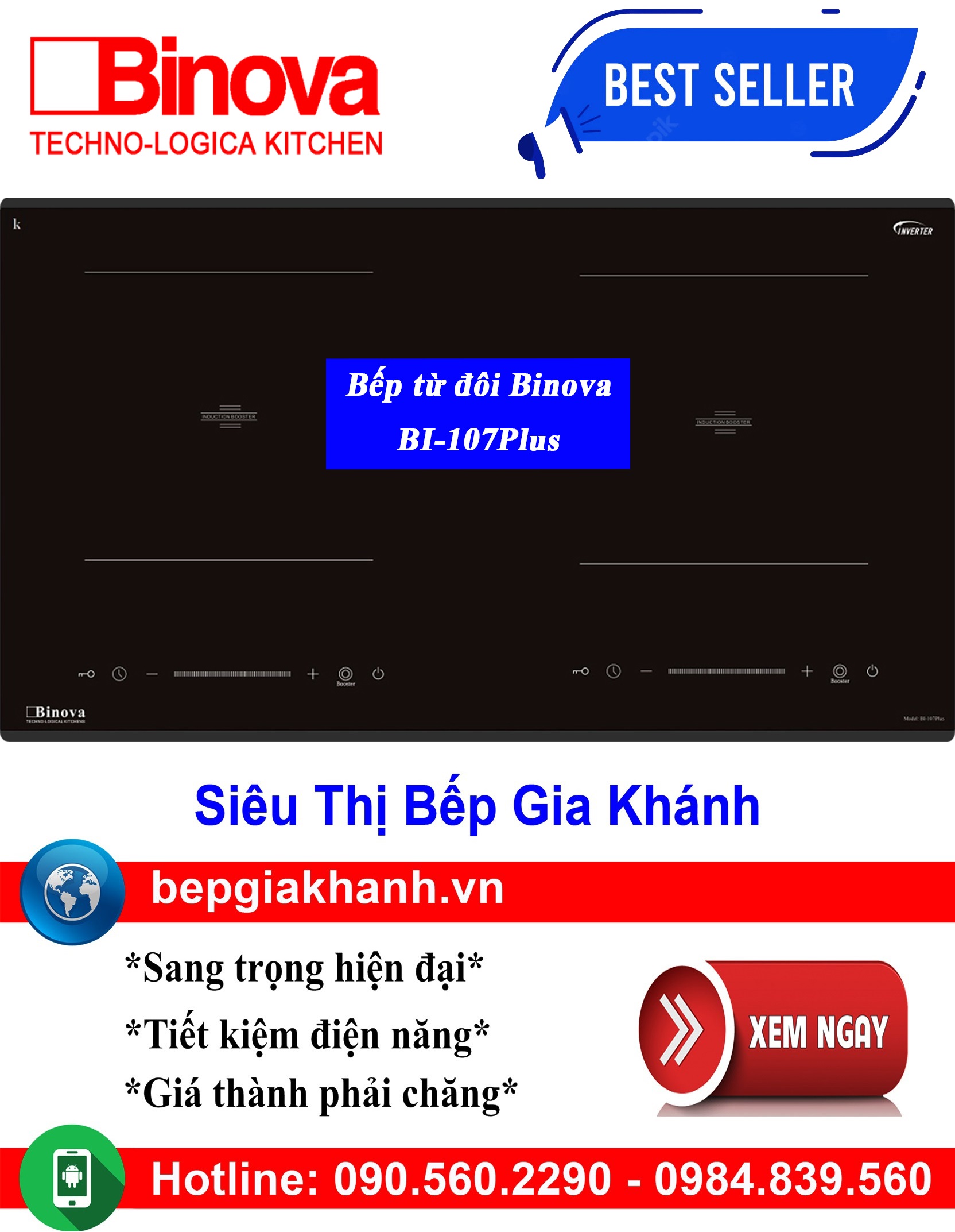 [HCM]Bếp từ đôi Binova BI-107Plus, bếp từ, bếp điện từ, bếp từ đôi, bếp điện từ đôi, bếp từ giá rẻ, bếp điện từ giá rẻ, bếp từ đơn, bep tu don, bep tu