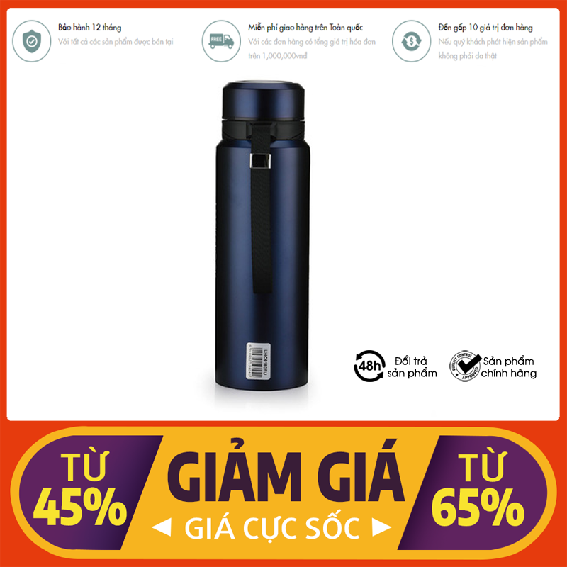 Bình giữ nhiệt thép không gỉ vacuum bottle lock&lock lhc6180fu - xanh đậm