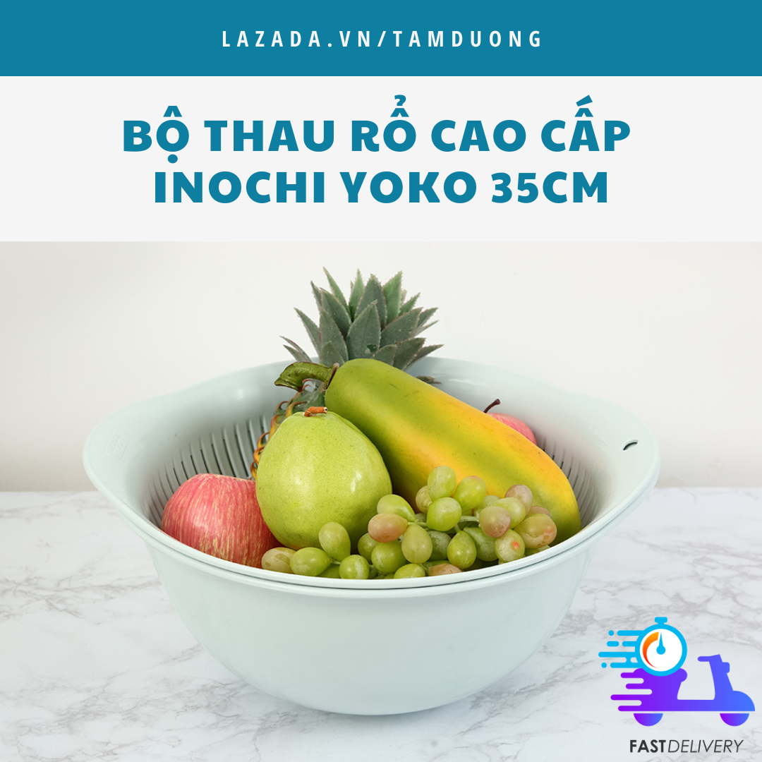 Bộ thau rổ cao cấp Inochi 35cm (phong cách tiêu chuẩn Nhật) [HCM-Giao hoả tốc 2h]