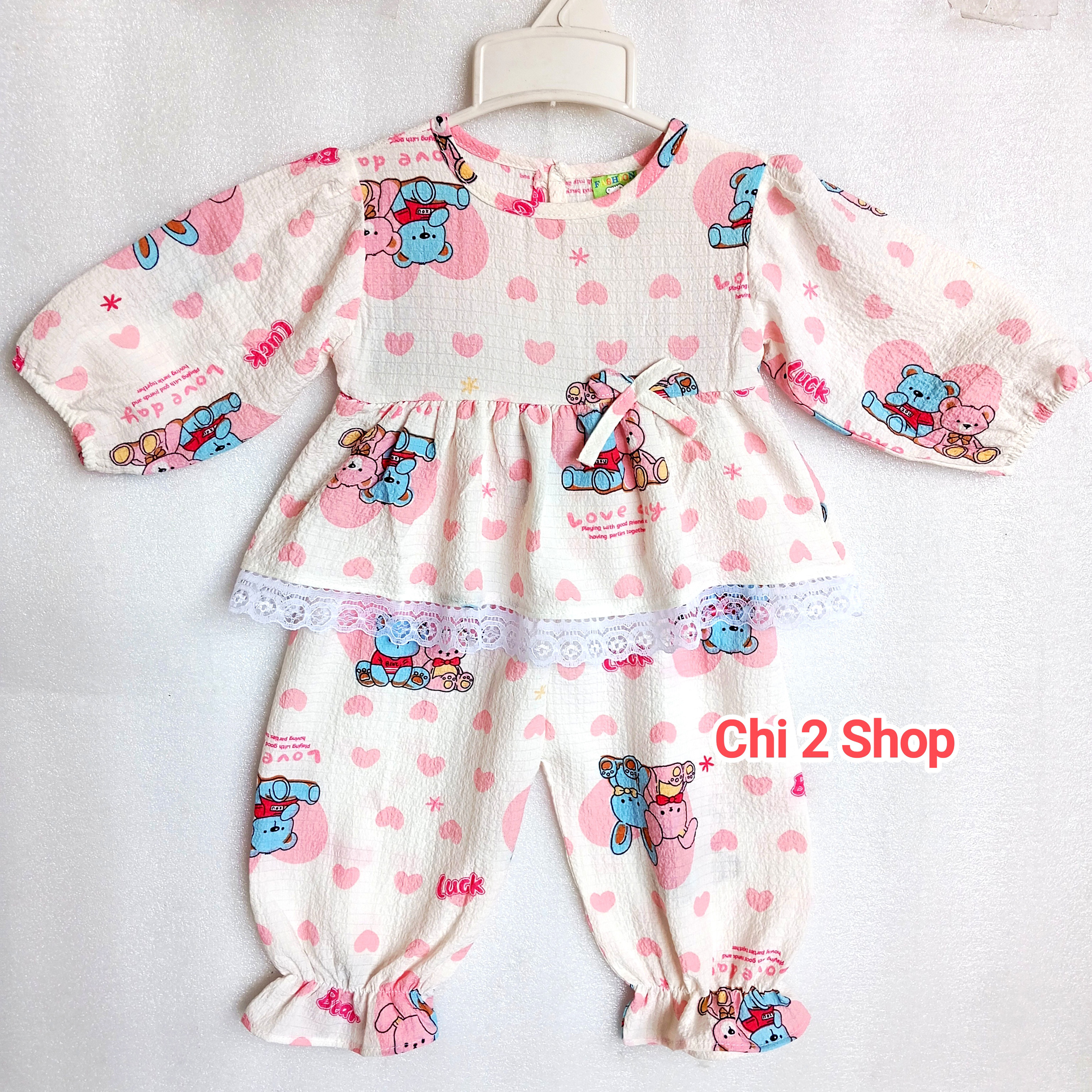 Girls' Long-Sleeved Clothes C2H08, (5-11kg), Rice Foam Set, Newborn Children's Clothes, Children's Clothes under 3 Years Old, Cheap, Cool Home Clothes - 9